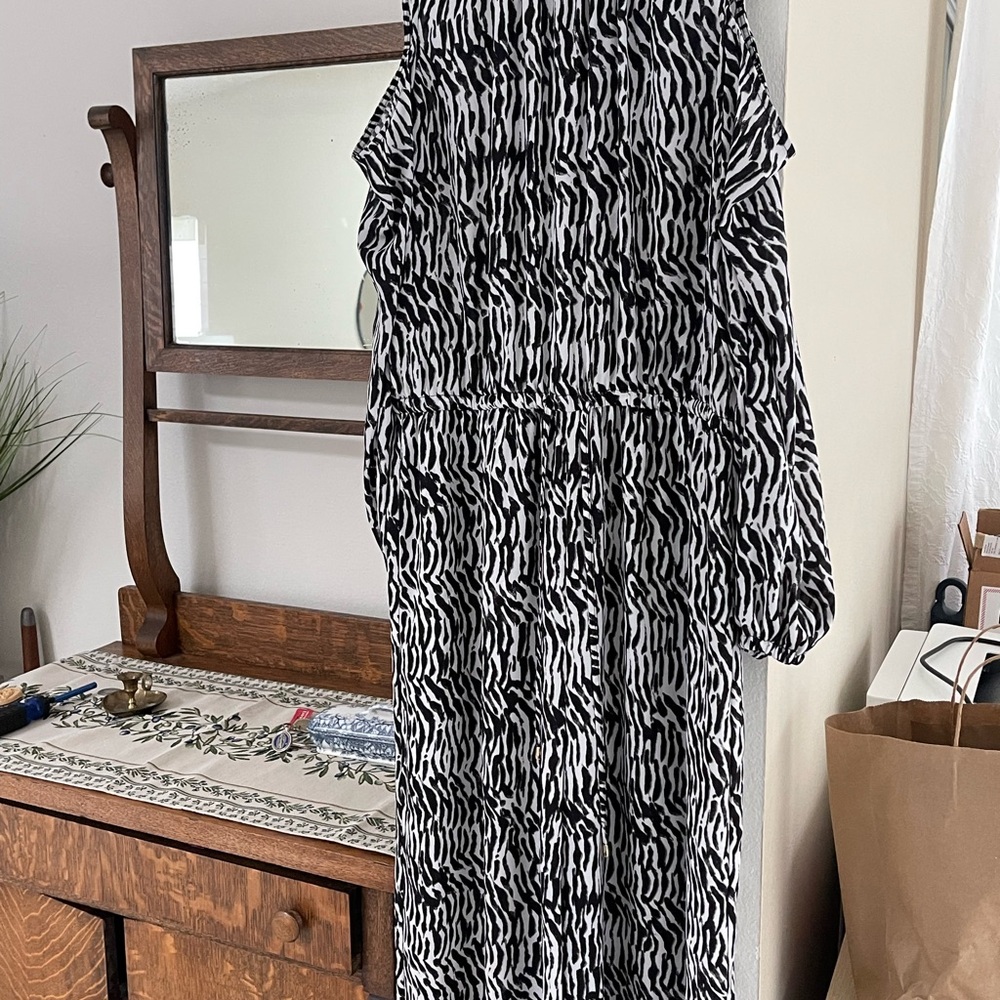 INC  Black and White Wide Leg Jumpsuit